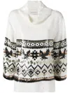 Alberta Ferretti Patterned Sequin Jumper In White