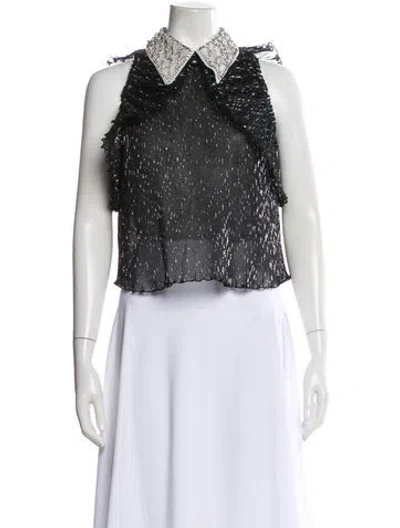 Pre-owned Alberta Ferretti Patterned Sleeveless Top In Black
