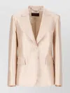 Alberta Ferretti Peak Lapel Collar Jacket With Satin Finish In Pink