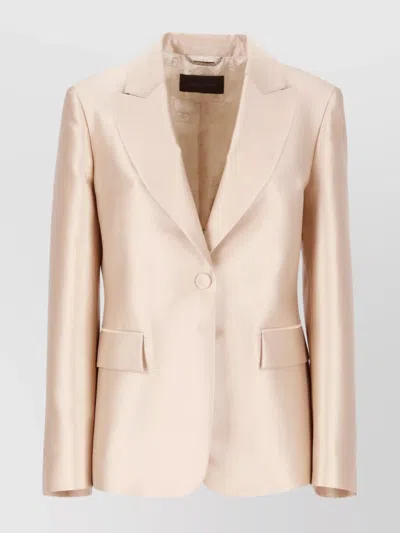 ALBERTA FERRETTI PEAK LAPEL COLLAR JACKET WITH SATIN FINISH
