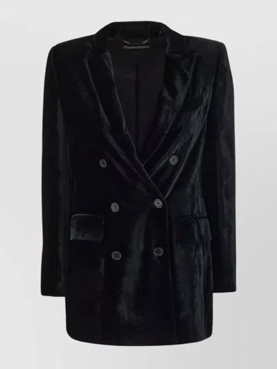 ALBERTA FERRETTI PEAK LAPEL VELVET BLAZER