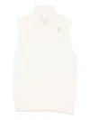 Alberta Ferretti Pearl-embellished Turtleneck Vest In Brown