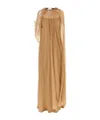 Alberta Ferretti Flowing Chiffon Gown Halter Neckline In Nude