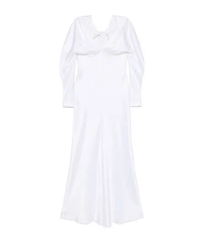Alberta Ferretti Pendant Extra-long Dress In White