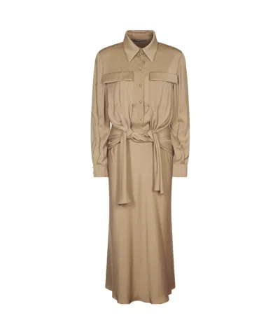 Alberta Ferretti Pendant Shirt Skirt In Nude