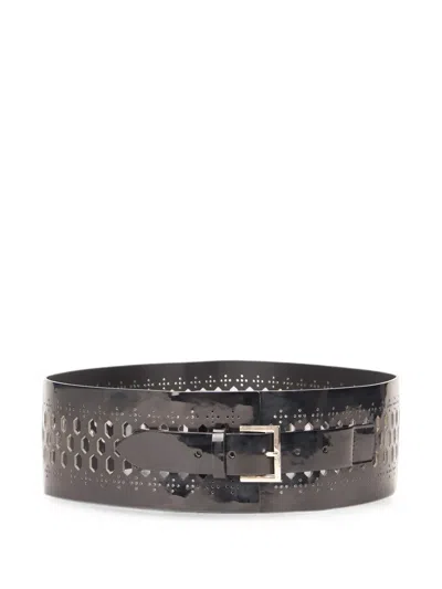 Alberta Ferretti Perforated Belt In Black