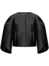 Alberta Ferretti Petal-sleeve Mikado Jacket In Schwarz
