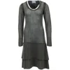 Alberta Ferretti Philosophy Di  Chain Detail Midi Dress In Grey Wool In Grey