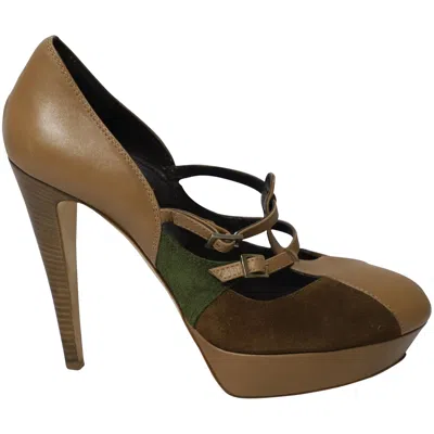 Alberta Ferretti Philosophy Di  High Heeled Cage Pumps In Multicolor Leather In Green