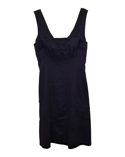 Pre-owned Alberta Ferretti Philosophy Di  Sleeveless Mini Dress In Navy Blue Wool