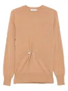 Alberta Ferretti Pin-embellishment Cashmere Sweater In Brown
