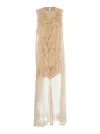 Alberta Ferretti Beige Blouse With Ruffle In Pink