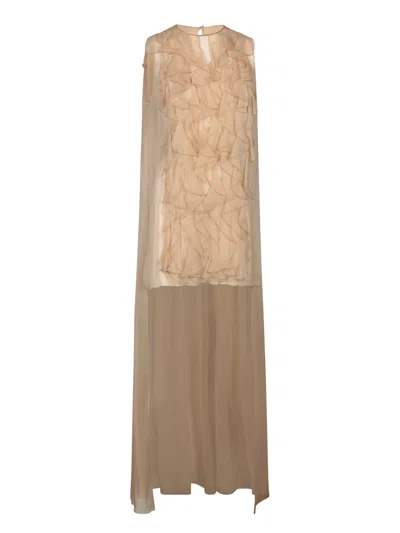 Alberta Ferretti Pink Chiffon Ruffle Shirt