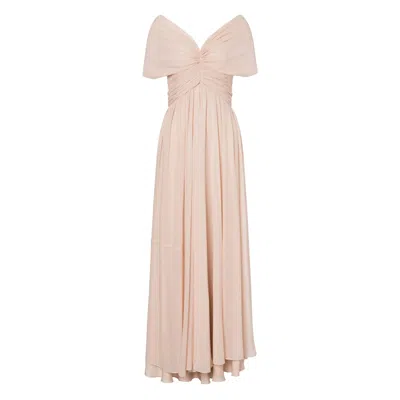 Alberta Ferretti Light Pink Dress In Silk Georgette Women In Neutral