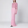 Alberta Ferretti Pink Evening Dress With Bead Embroidery In Pink