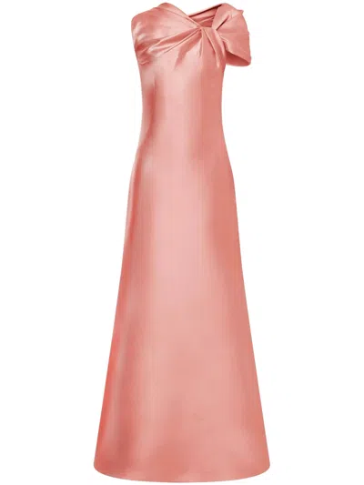 Alberta Ferretti Pink Gathered Detailing Gown In Pink & Purple