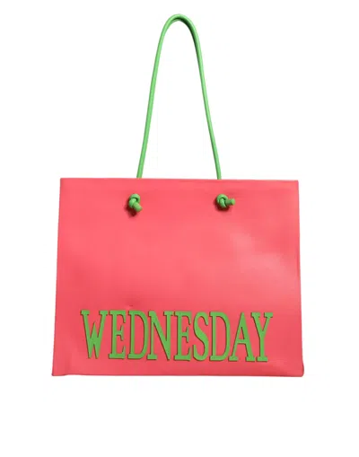 Alberta Ferretti Leather Weekend Wednesday Shopping Tote Women's Bag In Pink