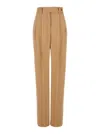 Alberta Ferretti Beige Pants With High Waist And Belt Loops In Brown