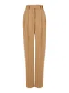 Alberta Ferretti Beige Pants With High Waist And Belt Loops In Brown