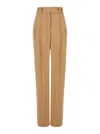 Alberta Ferretti Beige Pants With High Waist And Belt Loops In Brown