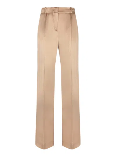 Alberta Ferretti Pink Satin Flare Pants