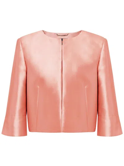 Alberta Ferretti Satin Jacket In Pink