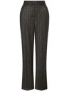 Alberta Ferretti Pinstriped Tailored Palazzo Pants In Grey