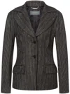 Alberta Ferretti Pinstriped Single-breasted Blazer In 灰色