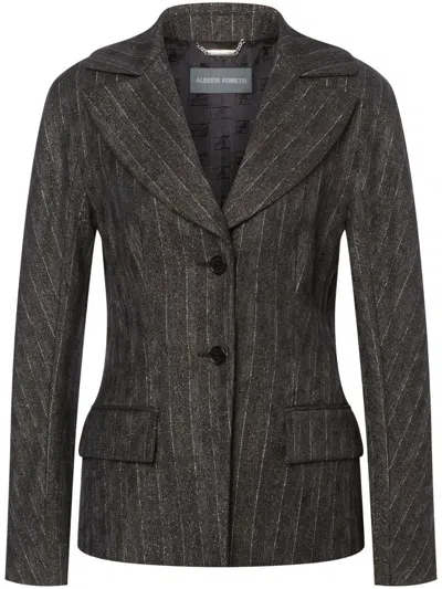 ALBERTA FERRETTI PINSTRIPED SINGLE-BREASTED BLAZER