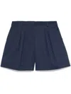 Alberta Ferretti Pleat-detail Shorts In Blue