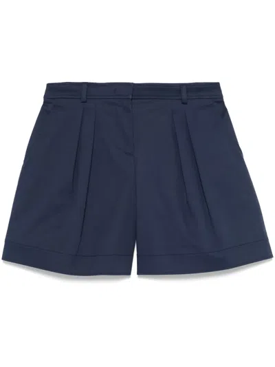 Alberta Ferretti Pleat-detail Shorts In Blue