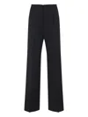 Alberta Ferretti High-waisted Straight-leg Trousers With Pressed Crease In Black
