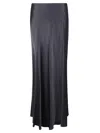 Alberta Ferretti High-waisted Satin Finish Maxi Skirt In Blue