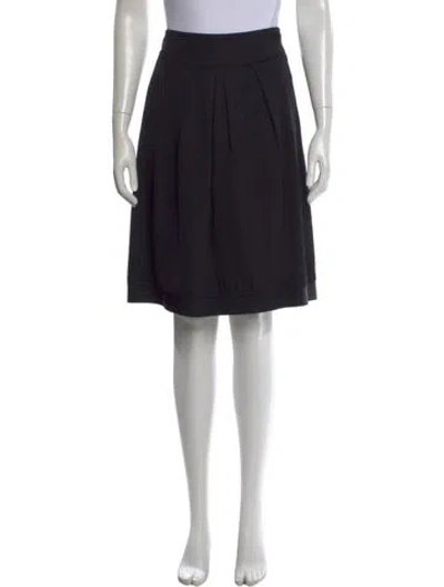 Pre-owned Alberta Ferretti Pleated Accents Midi Length Skirt In Black