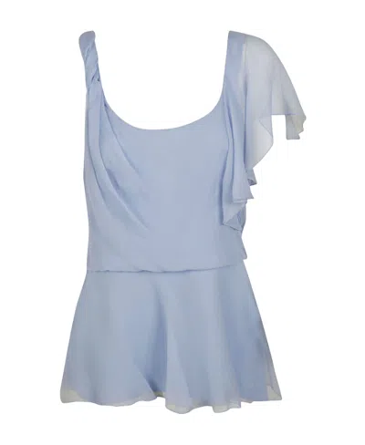 Alberta Ferretti Pleated Blouse In Multi