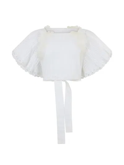 Alberta Ferretti Pleated Blouse In White
