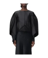 Alberta Ferretti Pleated Casual Jacket In Black