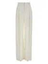 Alberta Ferretti Wide-leg High Waist Crepe Trousers In Neutral
