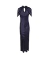 Alberta Ferretti Draped Maxi Dress In Black