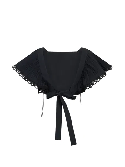 Alberta Ferretti Pleated Floral-appliqué Top In Multi