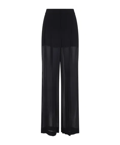 ALBERTA FERRETTI PLEATED-FRONT PALAZZO TROUSERS