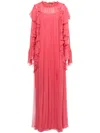 Alberta Ferretti Pleated Gown In Pink