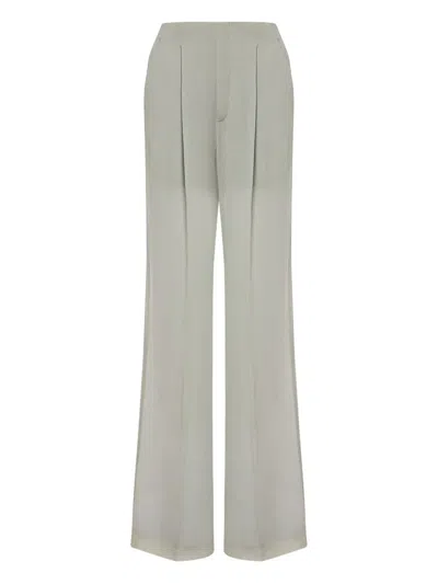 Alberta Ferretti Pleated High-waisted Trousers In Gray