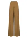 Alberta Ferretti Pleated High-waisted Trousers In Brown