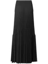 Alberta Ferretti Pleated Maxi Skirt In Grey