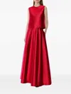 Alberta Ferretti Pleated Maxi Skirt In Red