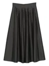 Alberta Ferretti Pleated Midi Skirt In Black
