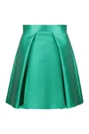Alberta Ferretti Pleated Midi Skirt In Green