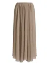 Alberta Ferretti Pleated Midi Skirt In Neutral
