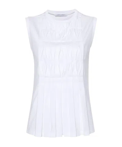 Alberta Ferretti Pleated-panel Tank Top In White